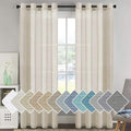 H.VERSAILTEX Linen Curtains Nickel Grommet Natural Linen Semi-Sheer Curtains 2 Panels Privacy Added Premium Soft Rich Material Drapes for Bedroom/Livingroom - 52x96 - Inch - Linen