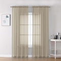 Chyhomenyc Taupe Sheer Curtains 78 Inches Long 2 Panels Set for Living Room, Light Filtering Voile Lightweight Bedroom Curtains, Rod Pocket Solid Window Treatment Drapes, Each 42W x 78L
