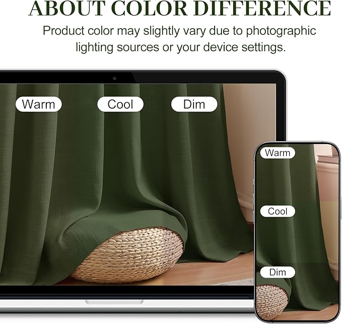 IVAPUPU 96 Inch Linen Curtains for Living Room, Pinch Pleated Semi Sheer Curtain Light Filtering Modern Memory Trained Back Tab Drapes with Hook for Bedroom Farmhouse, Olive Green, W40xL96, 2 Panel