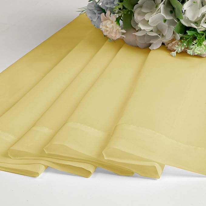 Lecloud Yellow Sheer Curtains 78 Inches Long 2 Panels, Gauzy Light Filtering Breathable Curtain, Solid Voile Home Decor Drapes with Dual Rod Pocket for Dining Room Bedroom, Each 42" W x 78" L