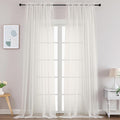 Gwine Ivory Sheer Curtains 108 Inches Long for Living Room 2 Panels Set, Light Filtering Extra Long Ivory Sheer Curtains, Filmy Voile Rod Pocket Window Drapes, 59W x 108L, 2 PCS, 9ft