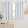 RYB HOME Short Curtains for Bedroom, Room Darkening Insulated Summer Heat Light UV Blocking Energy Saving Drapes for Nursery, Width 34 by Length 48, Greyish White, Set of 2