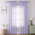 Lecloud Lavender Sheer Curtains 90 Inches Long 2 Panels Set, Light Filtering Solid Voile Drapes, Airy Privacy Window Decor Curtains with Rod Pocket for Living Room Girl's Bedroom, Each 42" W x 90" L