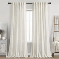 Nanspring Cream Linen Curtains 87 Inches Long for Bedroom Back Tab Light Filtering Privacy Sheer Curtains Modern Farmhouse Coastal Decor Cotton Textured Gauze Curtain for Bathroom 2 Panel Set 52x87