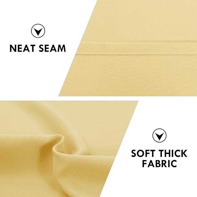 DWCN Blackout Curtains for Bedroom – Rod Pocket Thermal Insulated Noise Reducing Noise Reducing Drapes for Living Room, W 38 x L 45 Inch, 2 Panels, Light Yellow