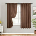 HOMEIDEAS Non-See-Through Brown Privacy Sheer Curtains, 52 X 54 Inches Long 2 Panels Sheer Curtains Light Filtering Window Drapes for Bedroom Living Room