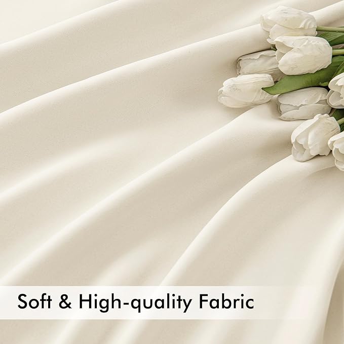 MIULEE Birch Back Tab Blackout Curtains 72 Inches Long 2 Panels Set for Living Room Bedroom Privacy, Rod Pocket/Pinch Pleat Thermal Insulated Room Darkening Pleated Light Blocking Drapes