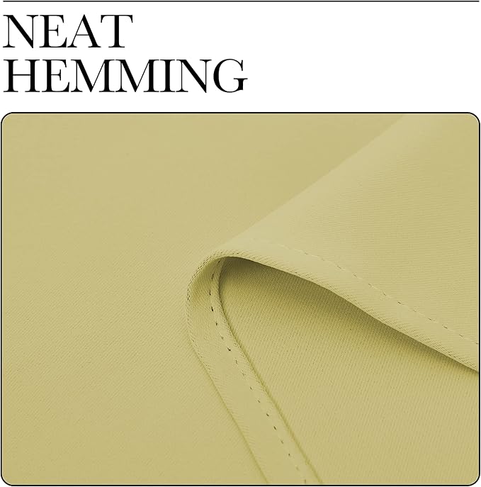 NICETOWN Bedroom Curtains Blackout Drapery Panels, 2 Panels, 70 x 108 inches, Paler Yellow, Three Pass Microfiber Thermal Insulated Solid Ring Top Blackout Window Curtains/Drapes