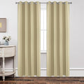 Joydeco Blackout Curtains 72 Inch Length 2 Panels Set, Thermal Insulated Long Curtains& Drapes 2 Burg, Room Darkening Grommet Drapes for Living Room Bedroom Window (W52 x L72 Inch, Beige)