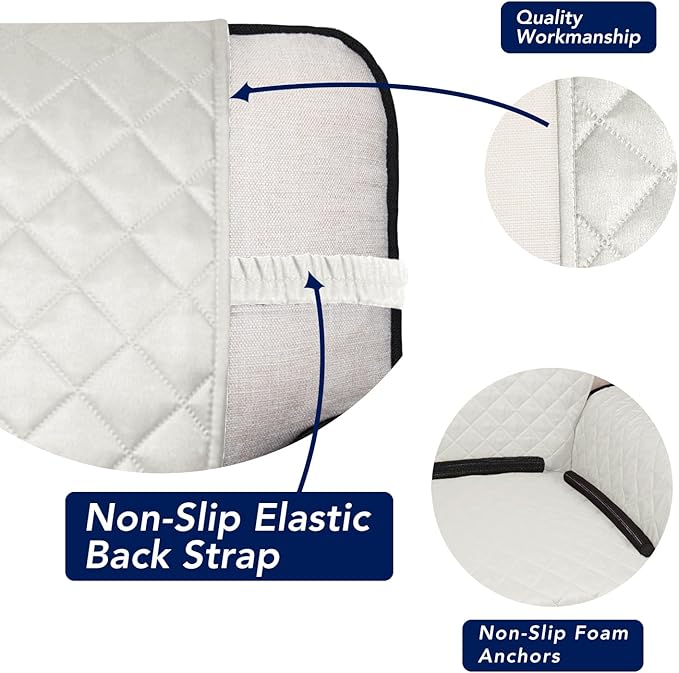PureFit Reversible Quilted Sofa Cover, Water Resistant Slipcover Furniture Protector, Washable Couch Cover with Non Slip and Elastic Straps for Kids, Dogs, Pets (Sofa, Ivory/Ivory)