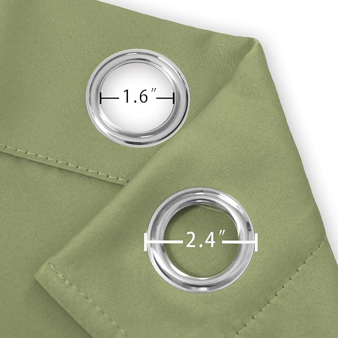 LEMOMO Sage Green Blackout Curtains/38 x 54 Inch/Set of Two Panels Grommet Living Room Curtains