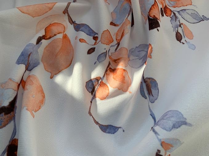 Watercolor Fall Leaves Window Valance for Bedroom Living Room, Orange Leaf Vine Plant Curtains Valanes for Windows, 3" Rod Pocket Window Treatment for Autumn Home Decorations, 54 x 18 Inch, 1 Panel