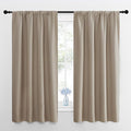 NICETOWN Kitchen Curtains, Short Blackout Drapes, Taupe, 34" Wide by 54" Long, 2 PCs, Thermal Insulated Blackout Curtain Panels for Kids Room, Play Room