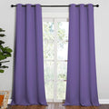 NICETOWN Patio Glass Door Blackout Curtains for Bedroom/Living Room, Privacy Panel Drapes for Dining Room and Guest Room (Lilac Purple, 42 inches Wide x 90 inches Long, 1 Pair)