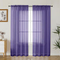 Gwine Sheer Curtains 72 Inch Length - Light Filtering Rod Pocket Window Curtain Panels for Bedroom, Elegant Soft Voile Living Room Sheer Drapes, Each 42Wx72L, 2 Panels, Purple