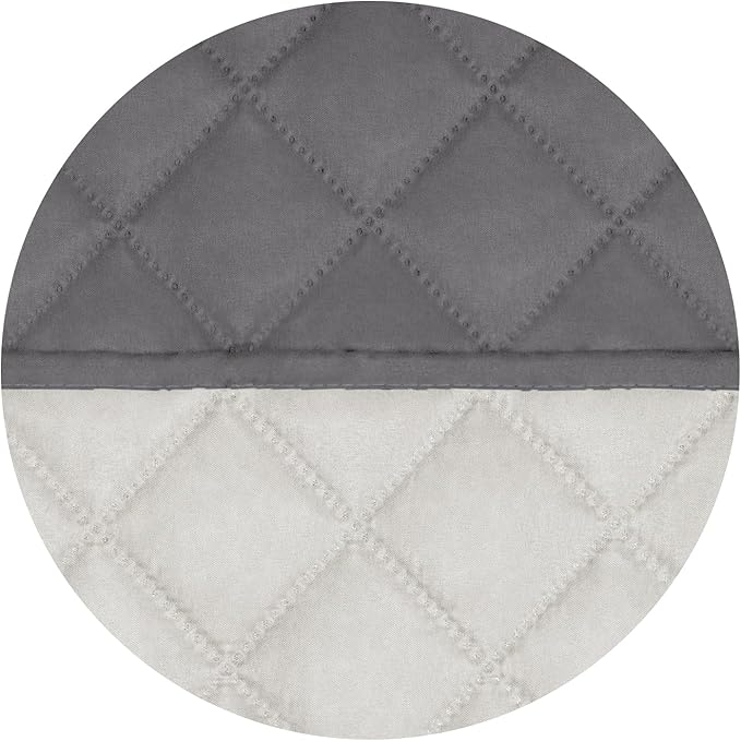 PureFit Reversible Quilted Sofa Cover, Water Resistant Slipcover Furniture Protector, Washable Couch Cover with Non Slip and Elastic Straps for Kids, Dogs, Pets (Chair, Gray/Ivory)