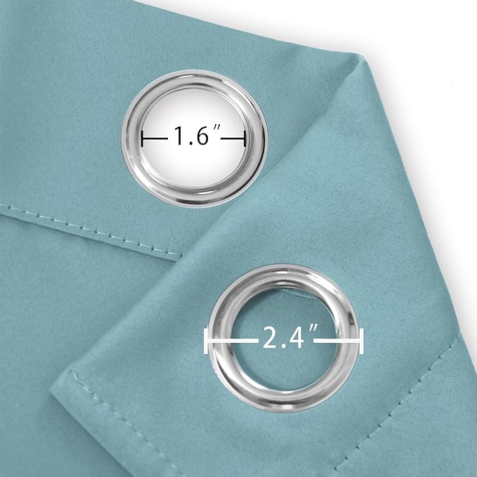 LEMOMO Stone Blue Thermal Blackout Curtains/52 x 95 Inch/Set of 2 Panels Room Darkening Curtains for Bedroom