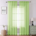 Lecloud Lime Sheer Curtains for Living Room 90 Inches Long 2 Panels, Solid Color Voile Light Filtering Airy Living Room Curtains, Dual Rod Pockets Soft Drapes for Bedroom, Each Panel 42" W x 90" L