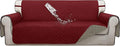 ISSUNTEX Double Protection 100% Waterproof Sofa Covers for Living Room, Couch Covers for 3 Cushion Couch Sofa, Reversible Furniture Protector Sofa Cover for Dogs (Oversized Sofa, Christmas Red/Beige)