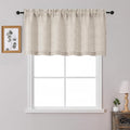 OWENIE Linen Valances for Windows 1 Pcs 24 Inch Length, Light Filtering Textured Short Small Valance Curtains for Bathroom Basement Living Room Bedroom, Half Window Curtains Over Sink, 60" W by 24" L