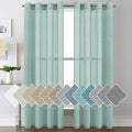 H.VERSAILTEX Linen Curtains Natural Linen Semi-Sheer Curtains 2 Panels Nickel Grommet Privacy Added Premium Soft Rich Material Drapes for Bedroom/Livingroom - 52x84 - Inch - Sea Mist