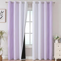 Estelar Textiler Lilac and Greyish White Blackout Curtains 96 Inches Long, Full Room Darkening Grommet Curtains for Bedroom, Thermal Insulated Ombre Blackout Drapes for Living Room, 52Wx96L, 2 Panels