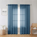 Lecloud Dusty Blue Sheer Curtains 78 Inches Long 2 Panels, Light Filtering Breathable Curtain, Gauzy Stylish Home Decor Drapes with Dual Rod Pocket for Dining Room Bedroom, Each 42" W x 78" L