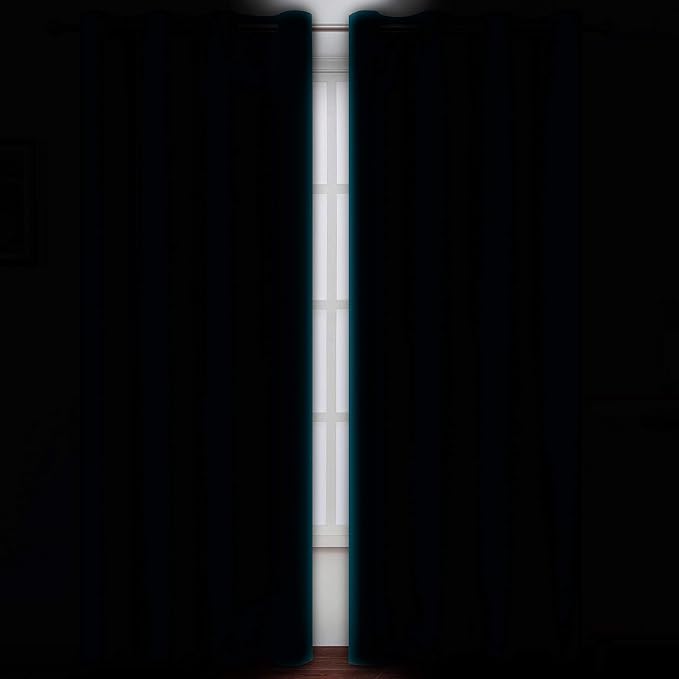 LEMOMO Teal Thermal Blackout Curtains/52 x 95 Inch/Set of 2 Panels Room Darkening Curtains for Bedroom