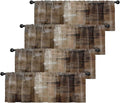 Emvency 4 Pack Valances Window Treatments, Abstract Dark Brown Art Painting Blackout Adjustable for Living Room Bathroom Bedroom Kitchen Over Sink, 52x12 Inch Rod Pocket Valances