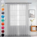 youleyar Solid Sheer Rod Pocket Curtain Voile Draperies 2 Panels White Beige Black Grey Ivory 52 Inch Width 54 Inch Long 1 Pair for Kitchen Bedroom Children Living Room Yard (Silver Grey,52Wｘ54L)