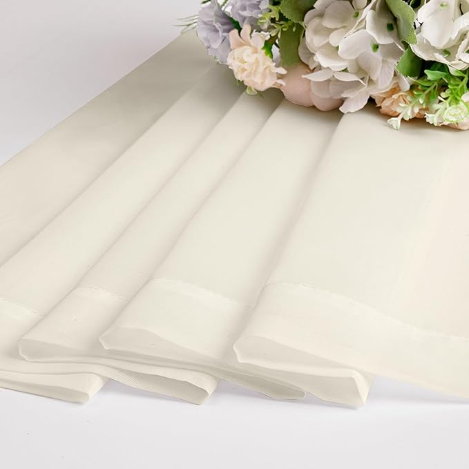 OWENIE Cream Sheer Curtains 68 Inch Length 2 Panels Set for Bedroom Living Room, Light Filtering Voile Sheer Curtains, Airy Rod Pocket Farmhouse Curtain, Cream, Each 42Wx68L inch