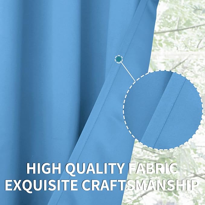 BGment Room Darkening Curtains 72 Inches Long - Grommet Thermal Insulated Drapes Window Treatment Curtains for Bedroom, 2 Panels, 42 x 72 Inch, Sky Blue