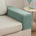 2Pcs Couch Arm Covers, Armrest Cover for Sofa, Sofa Arms Covers Washable Arms with Twist Pins Soft,Skin-Friendly for Pets (Texture Green, Armrest Cover)