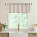 Linen Valances for Windows, Light Filtering Faux Linen Textured Small Short Window Curtain for Bathroom Basement Farmhouse, Rod Pocket Top Half Curtains for Windows, 60Wx18L Inch