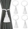 Fenghuangwu 4 Pack Curtain Tie Backs Rope Tassels for Curtains Drape tiebacks Handmade Outdoor Home and Outdoor Decorative(White,4p)