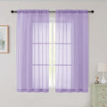 Sheer Lavender Curtains for Bedroom Living Room 54 Inch Length 2 Panels Set, Solid Soft Airy Light Filtering Window Treatments, Modern Rod Pocket Drapes, Lavender, 42" Wx54 L Inches