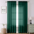 Lecloud Hunter Green Sheer Curtains 90 Inches Long 2 Panels, Airy Voile Solid Curtains, Gauzy Stylish Aesthetic Windows Decor Drapes with Rod Pocket for Bedroom Living Room, Each 42" W x 90" L