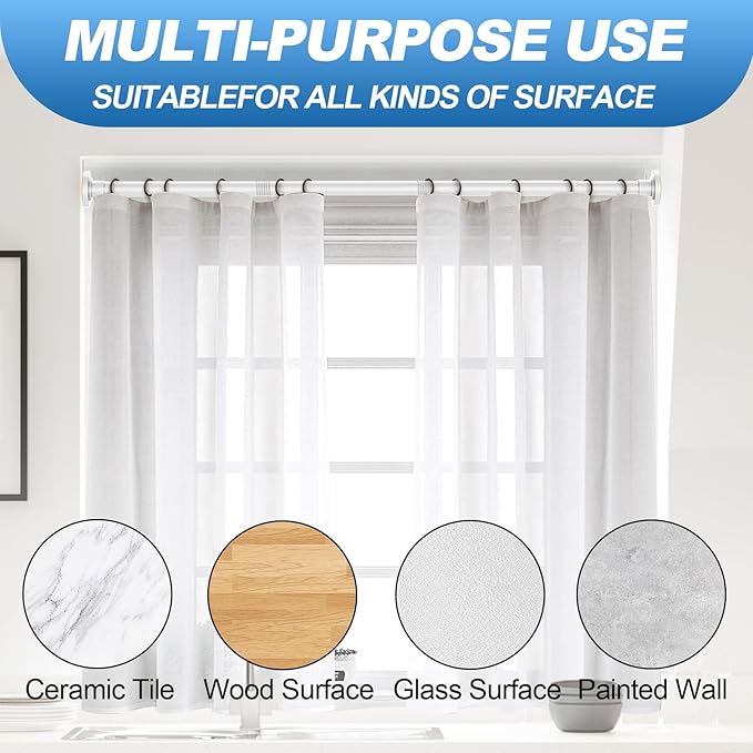 CorkLatta White Shower Curtain Rod 31 to 68 Inch,1 Inch Diameter Adjustable Spring Tension Stainless Steel Telescoping Rod,Easy Install,No Rust
