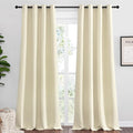 NICETOWN Beige Room Darkening Curtains 120" Long for Boho Farmhouse Home Decoration, 55" Wide, Set of 2, Window Treatment Total Privacy Drape Panels for Bedroom Guest Room