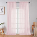Blush Sheer Curtains for Bedroom Living Room 96 Inches Long 2 Panels, Modern Airy Soft Lightweight Rod Pocket Light Filtering Sheer Curtains Drapes, Blush, Each 59" Wx96 L Inch