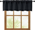 OWENIE Black Valances for Windows 1 Pcs, Light Filtering Textured Farmhouse Short Small Valance Curtains for Bathroom Basement Living Room Bedroom, Rod Pocket Half Curtains Over Sink, 60Wx14L Inch