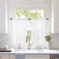 MIULEE 2 Panels Kitchen Tiers Half Window Sheer Curtains Rod Pocket Voile Drapes for Kitchen Bathroom Small Windows 29 by 40 Inch White
