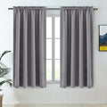 DWCN Blackout Curtains Room Darkening Thermal Insulated Bedroom Curtains Window Treatments, 42 x 45 inches Long, Set of 2 Grey Rod Pocket Drapes