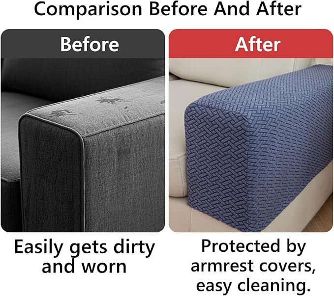 Soothing Home Sofa Covers, Sofa Hero Covers, Wear-Resistant Universal Couch Covers Washable Stretch Sectional Couch Cushion Covers (Light Grey,Arm Rest Covers 2pcs)