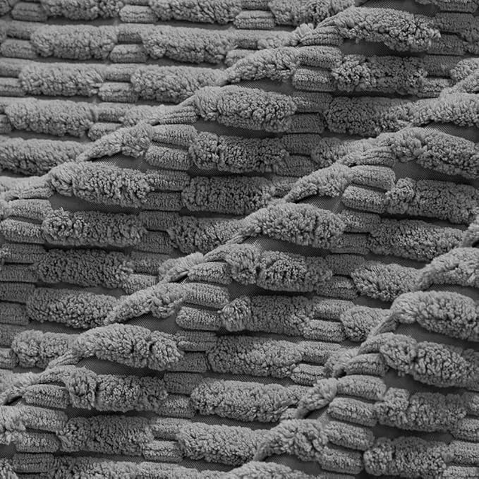 Fancy Homi 4 Packs Dark Grey Decorative Throw Pillow Covers 16x16 Inch for Living Room Couch Bed, Rustic Modern Farmhouse Boho Home Decor, Soft Plush Corduroy Cute Square Accent Cushion Case 40x40 cm