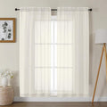 Gwine Ivory Sheer Curtains 68 Inches Long 2 Panels Set, Light Filtering Sheer Curtains for Living Room Bedroom, Modern Voile Soft Airy Rod Pocket Drapes, 42Wx68L Inch, 2PCS