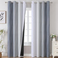 Estelar Textiler Grey and Greyish White Ombre Blackout Curtains 90 Inches Long 2 Panels Set, Thermal Insulated Drapes for Bedroom, Full Room Darkening Gray Grommet Curtains for Living Room,52Wx90L