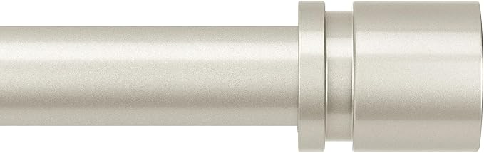 Byondeth Curtain Rods for Windows 16 to 170 Inches Adjustable Length 1 Inch Diameter Window Curtain Rod with Aluminium End Cap, Brushed Nickel