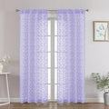 Chyhomenyc Light Purple Sheer Curtains 72 Inches Long 2 Panels Set, Light Filtering Tufted Textured Soft Airy Rod Pocket Elegant Leaf Window Treatment Drapes for Bedroom Living Room, 42" Wx72 L, 2PCS