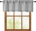 OWENIE Grey Valances for Windows 1 Pcs, Light Filtering Textured Farmhouse Short Small Valance Curtains for Bathroom Basement Living Room Bedroom, Rod Pocket Half Curtains Over Sink, 52" Wx16 L